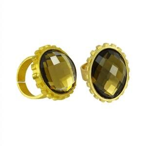 NEW BETTY CARRE women's ankara oval stone design ring in gold